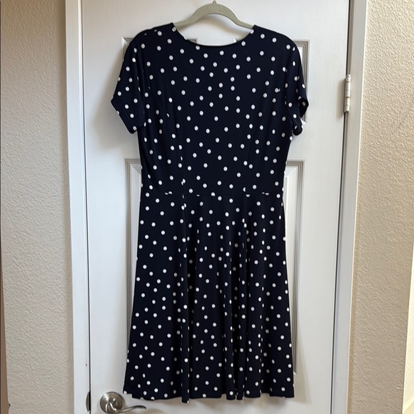 Croft & Barrow Navy Jersey Polka Dot Dress - Picture 6 of 6